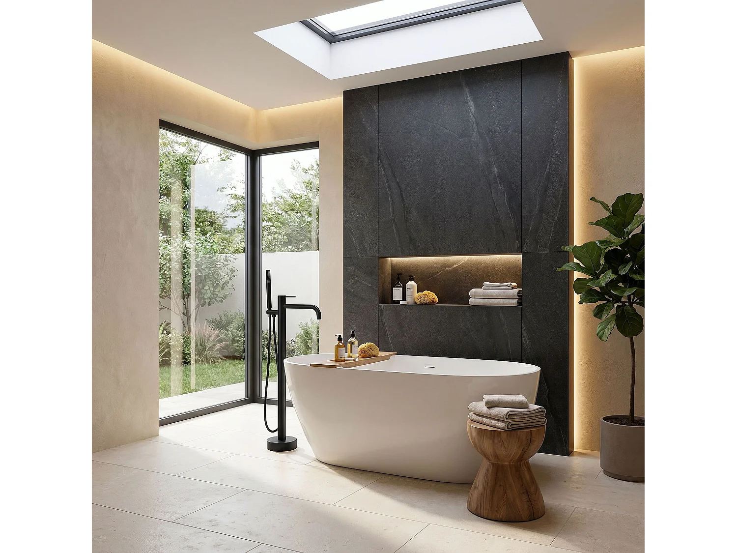 Robinet De Baignoire Sur Pied Rea Clif Black