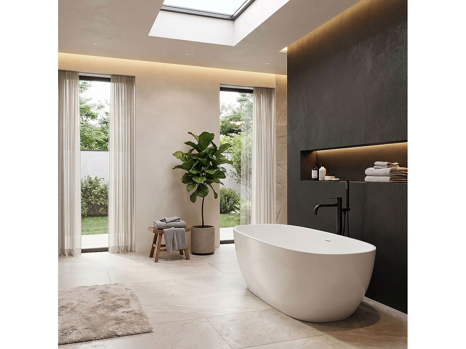 Robinet De Baignoire Sur Pied Rea Clif Black