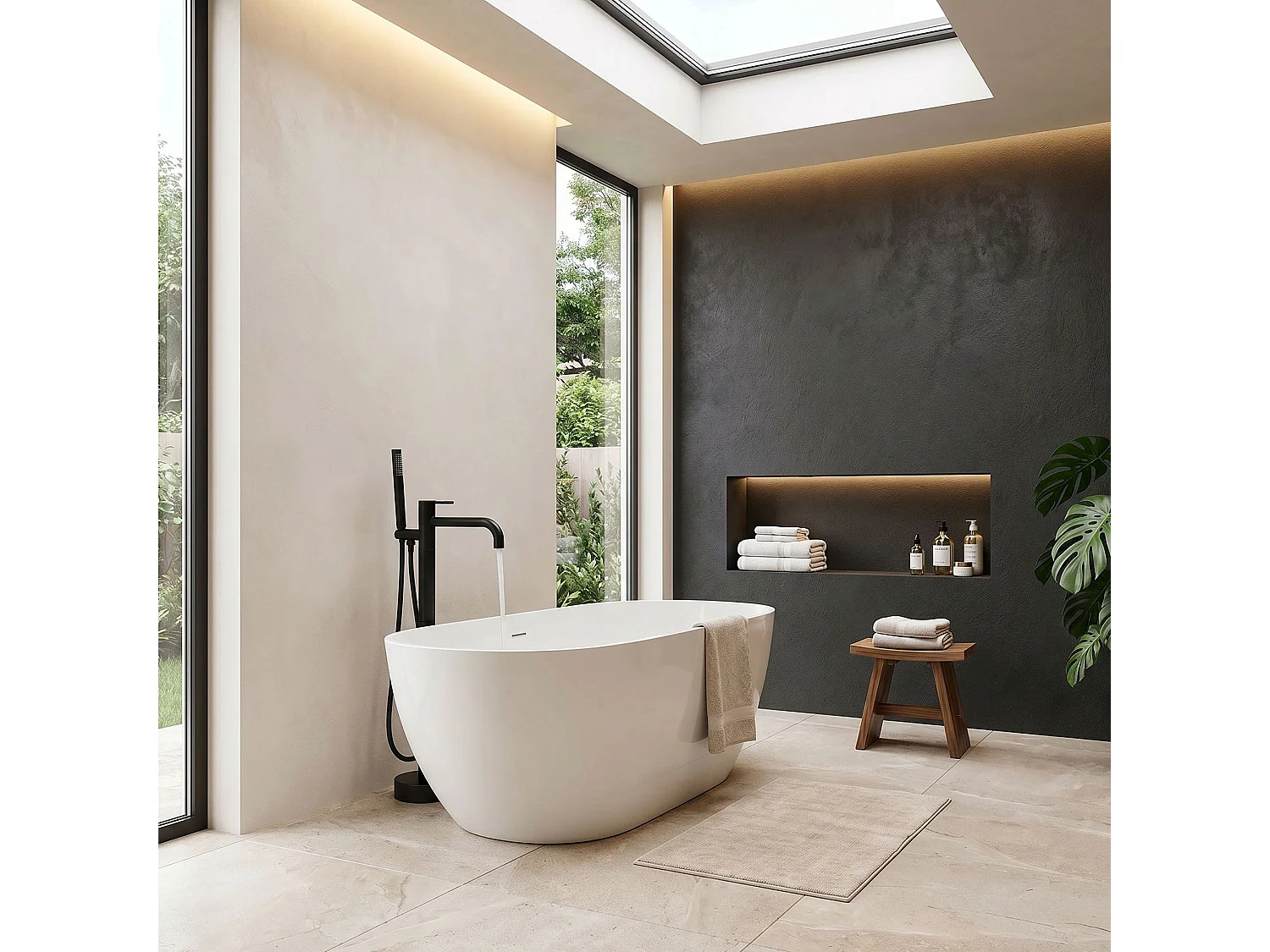 Robinet De Baignoire Sur Pied Rea Clif Black