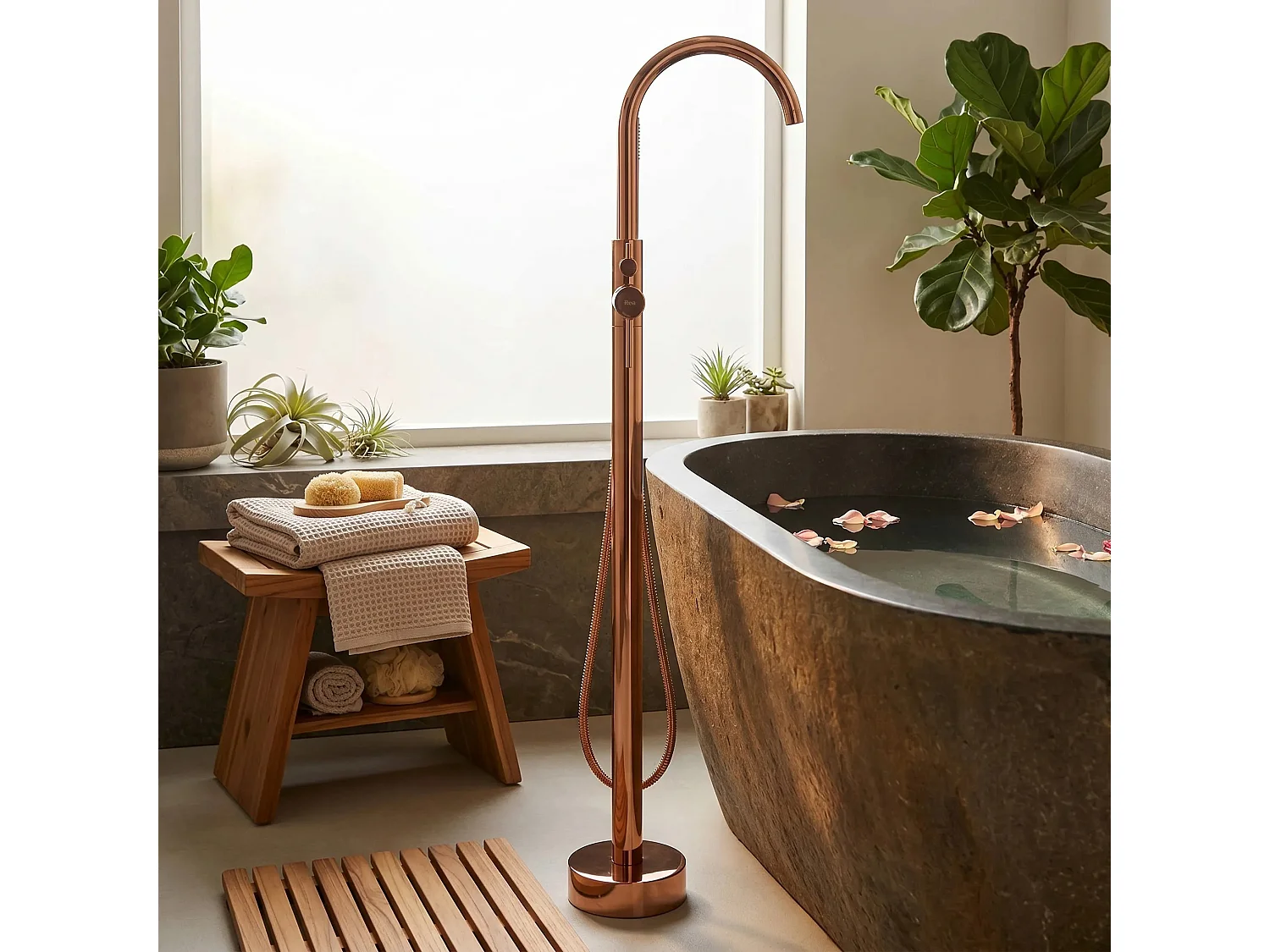 Robinet De Baignoire Sur Pied Rea Lungo Copper