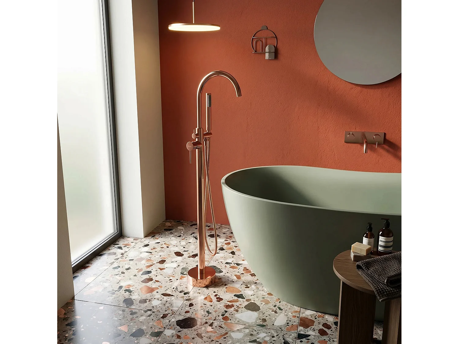 Robinet De Baignoire Sur Pied Rea Lungo Copper
