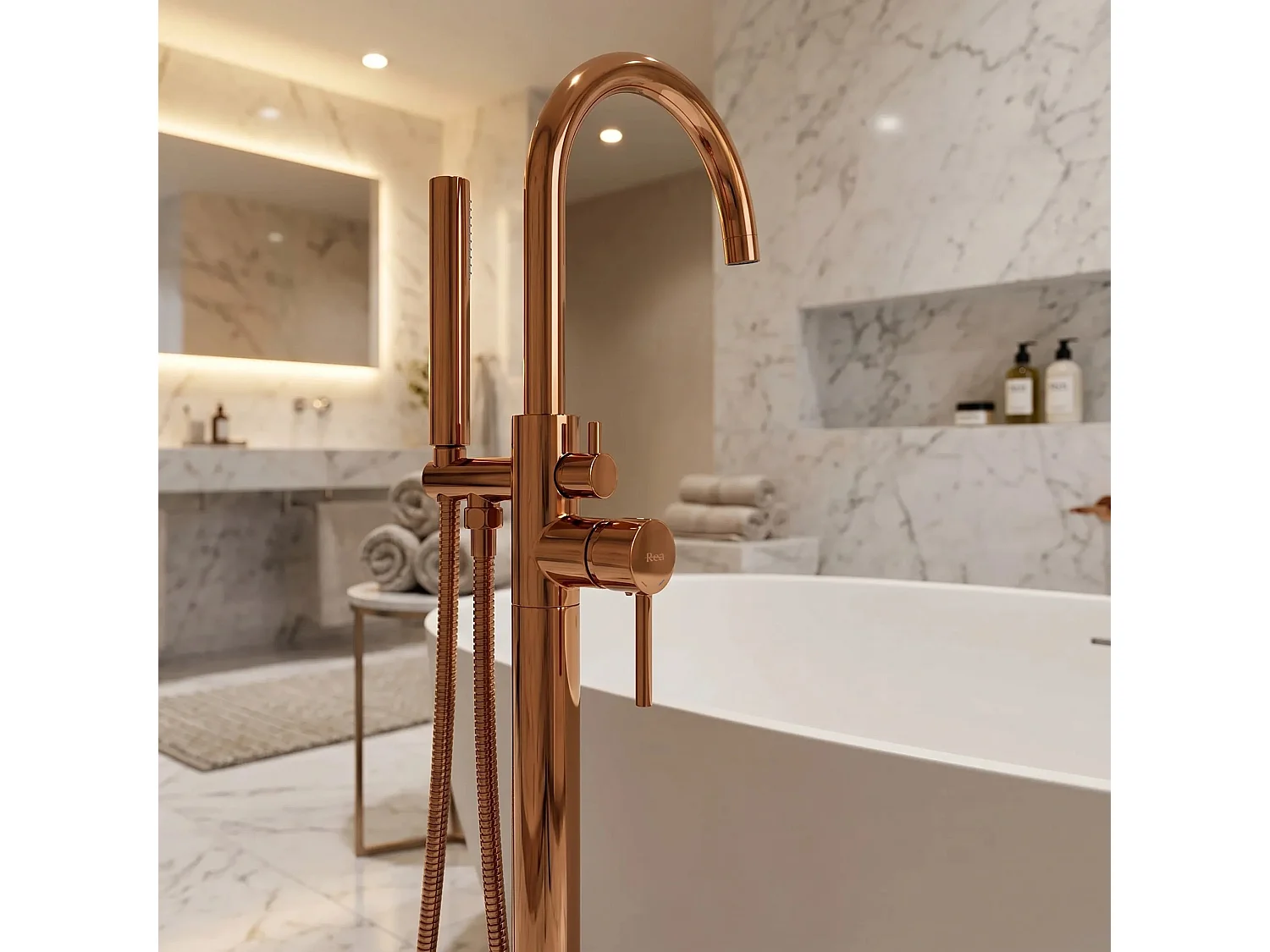 Robinet De Baignoire Sur Pied Rea Lungo Copper