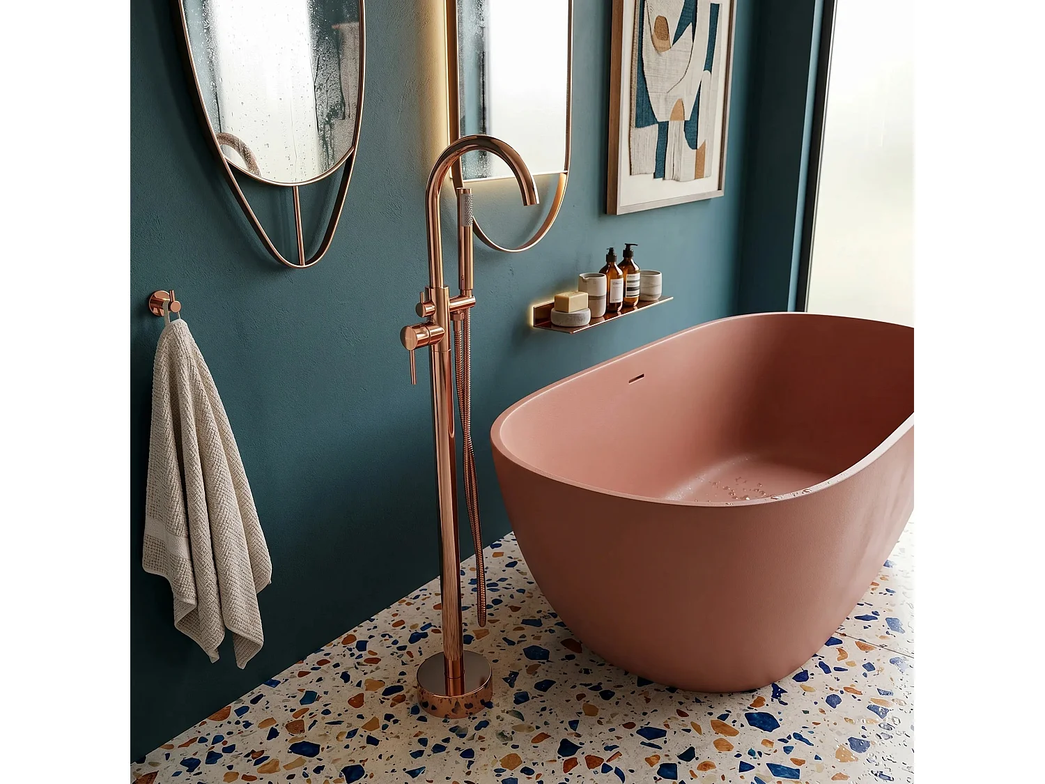 Robinet De Baignoire Sur Pied Rea Lungo Copper