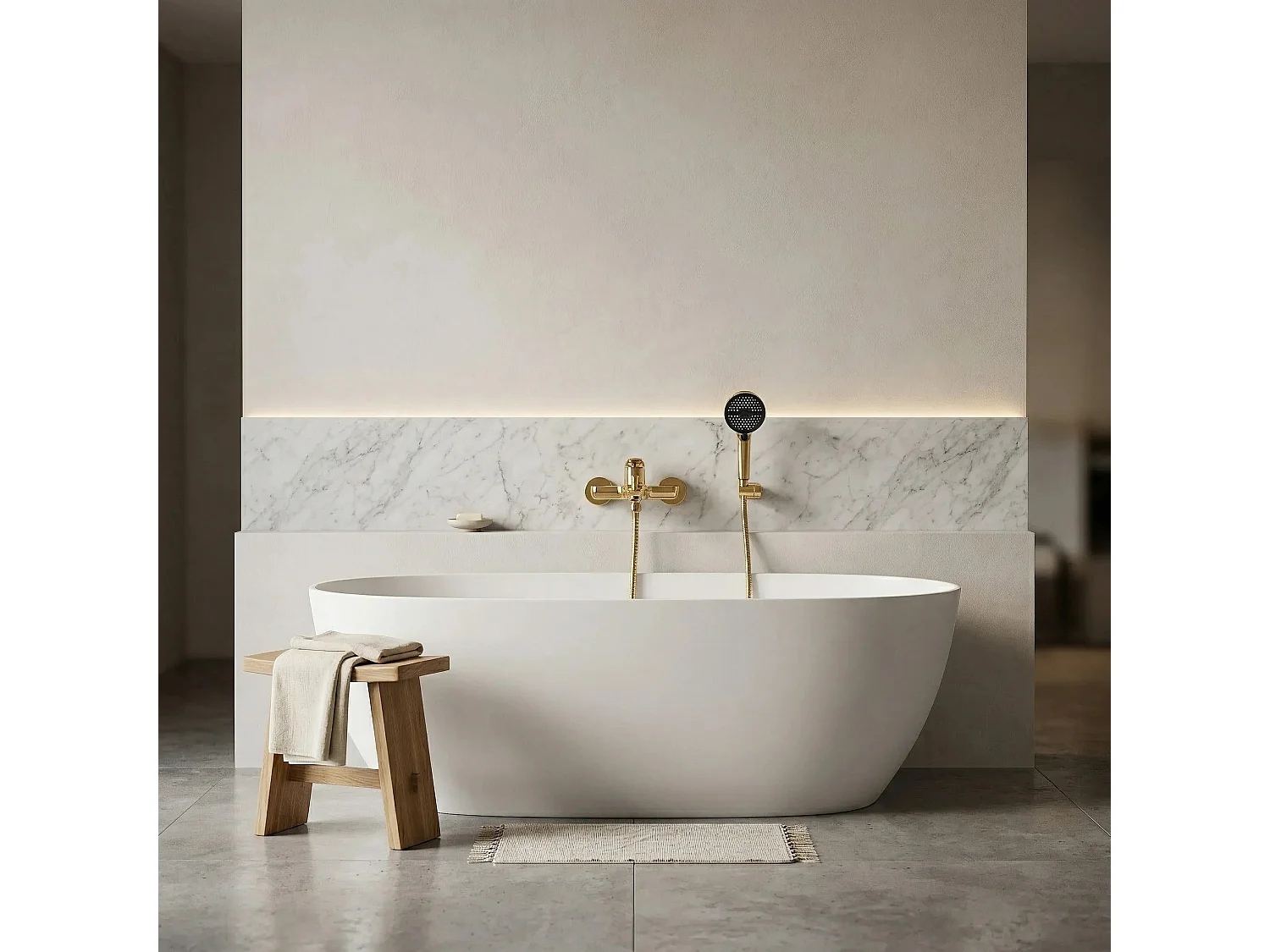 Torneira Da Banheira Rea Premium Vison Gold