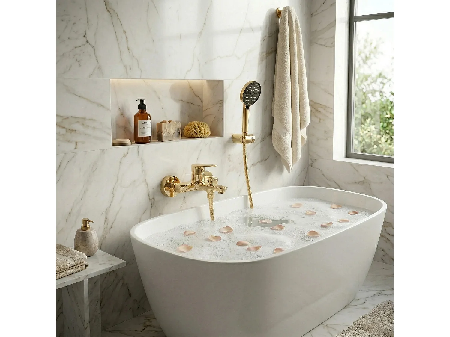 Torneira Da Banheira Rea Premium Vison Gold