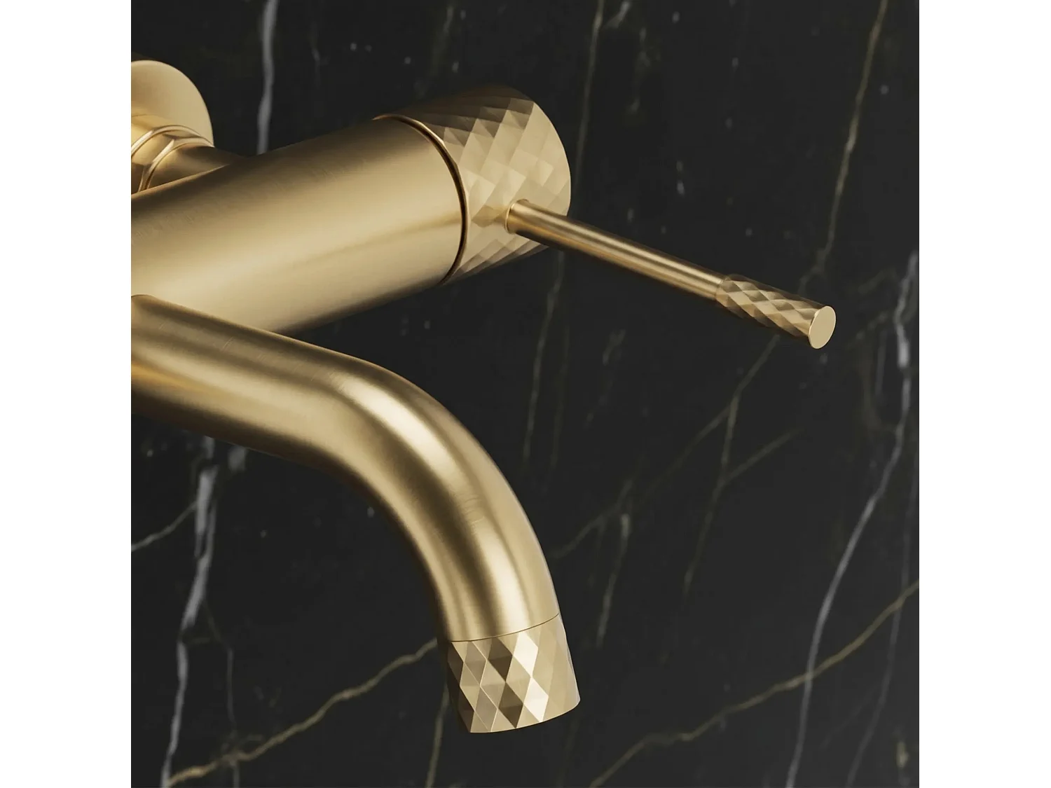 Robinet De Baignoire Rea Lungo Diamond Brush Gold