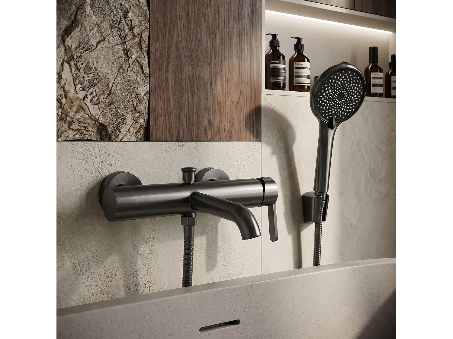 Torneira Para Banheira Rea Ontario Side Brush Copper
