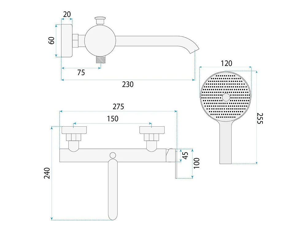 Torneira Para Banheira Rea Ontario Side Brush Copper