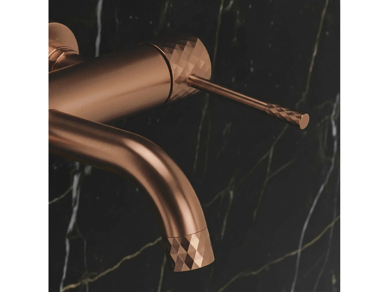 Grifo De Bañera Rea Lungo Diamond Brush Copper
