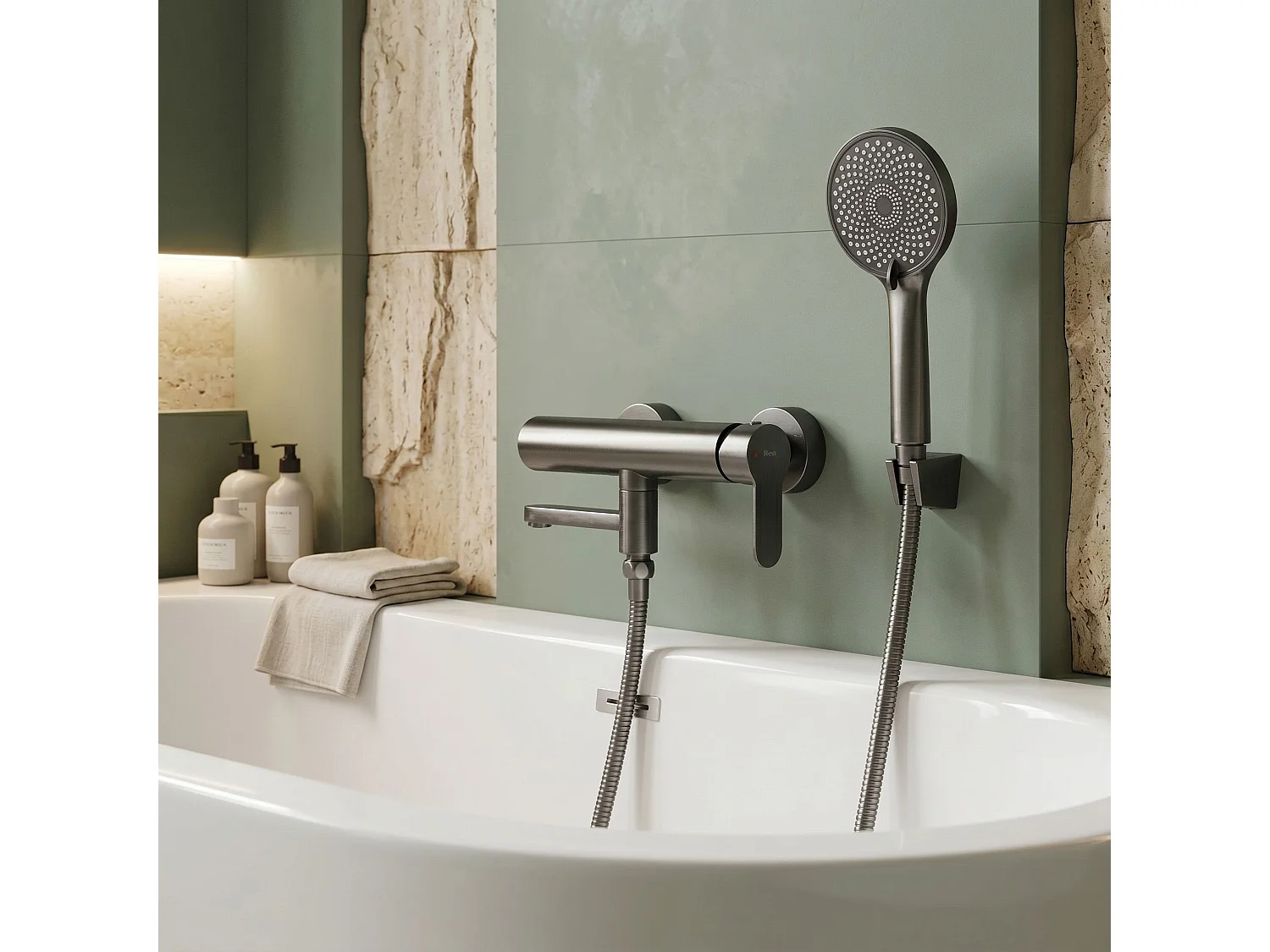 Robinet De Baignoire Rea Arcos Titanium