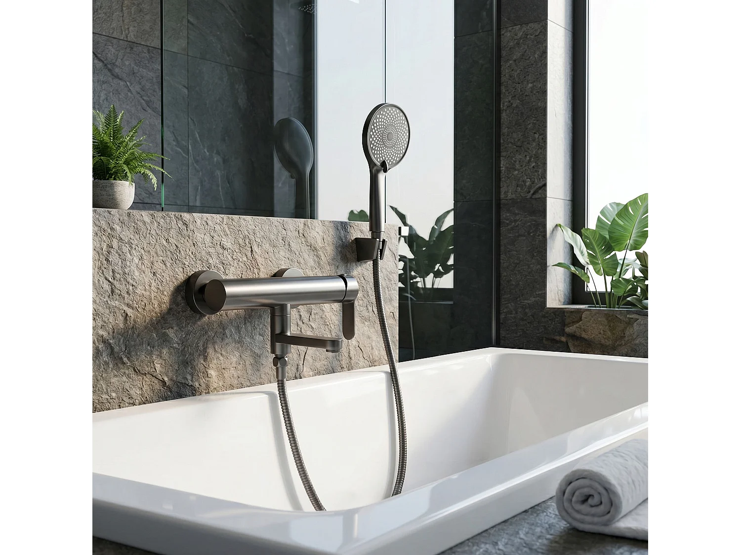 Robinet De Baignoire Rea Arcos Titanium