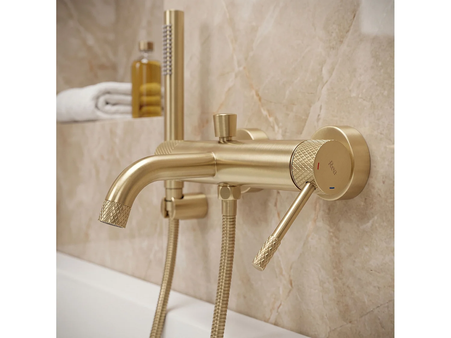 Robinet De Baignoire Rea Venti Brush Gold
