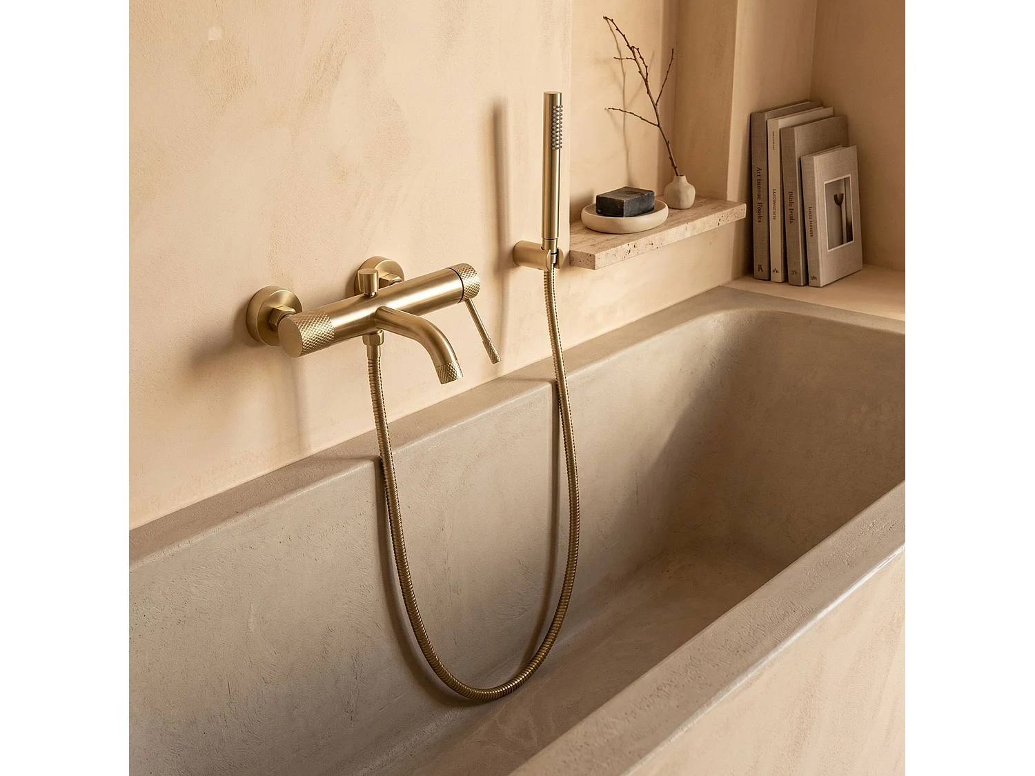 Robinet De Baignoire Rea Venti Brush Gold