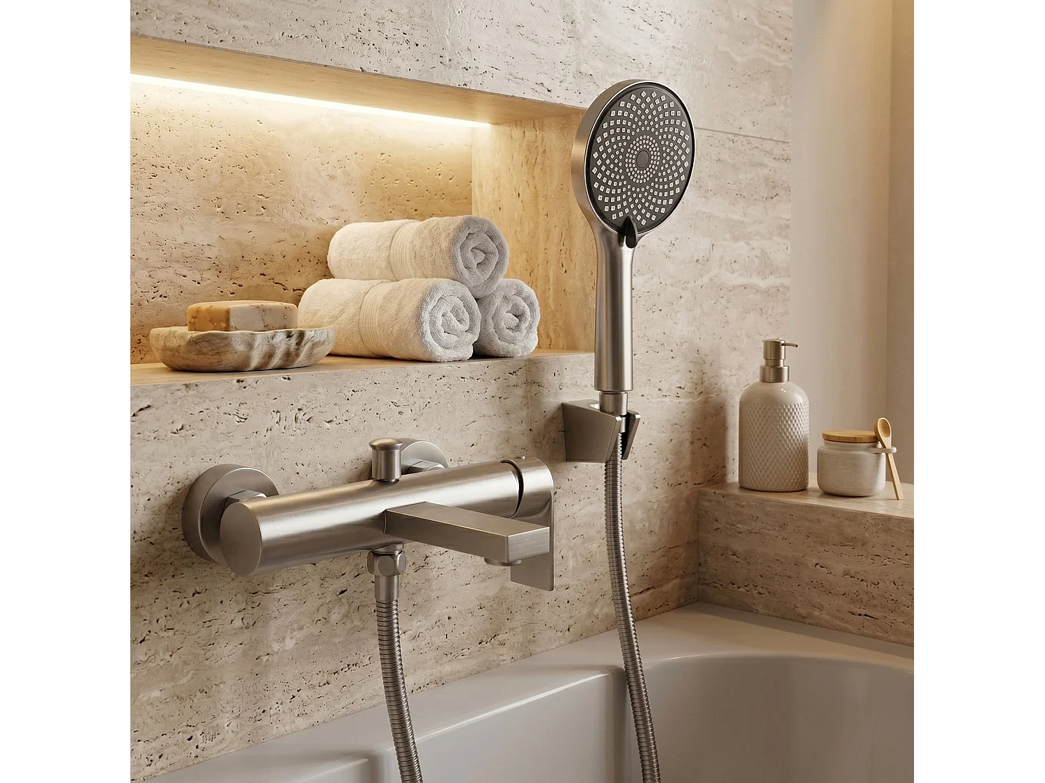 Mitigeur De Baignoire Rea Hunter Brush Nickel