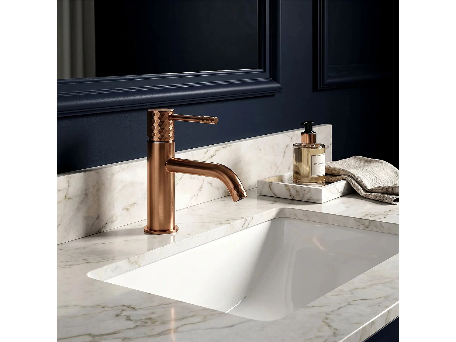 Wastafelkraan Rea Lungo Low Brush Copper