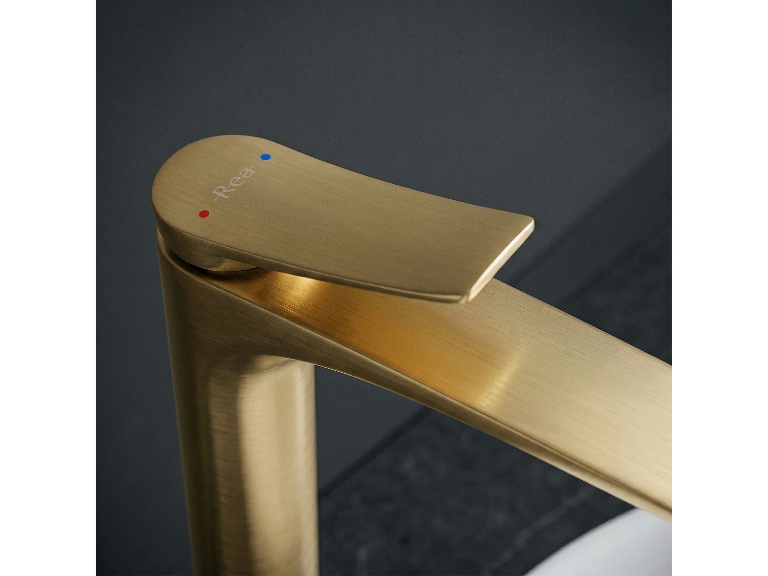 Wastafelkraan Rea Premium Vision High Brush Gold