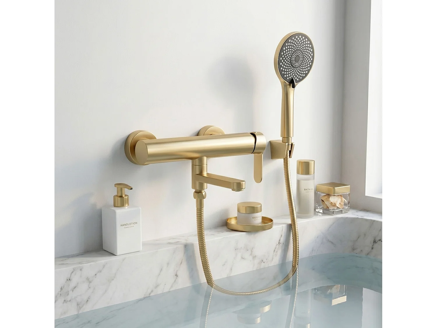 Torneira Da Banheira Rea Arcos Brush Gold
