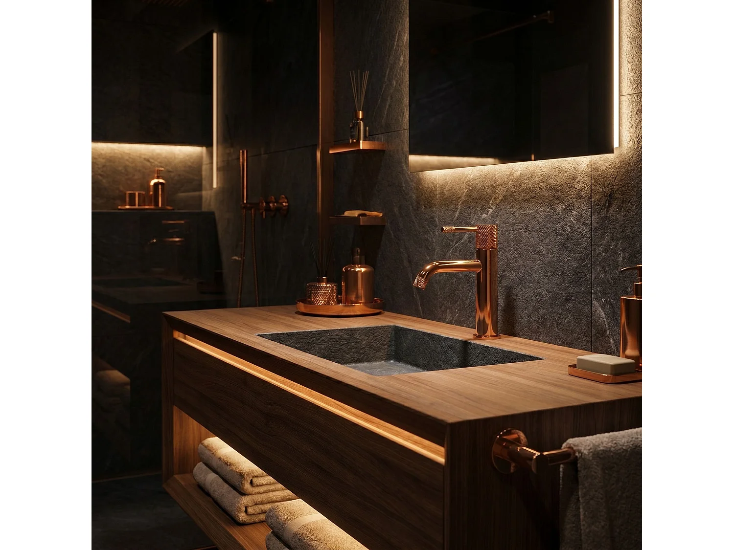 Wastafelkraan Rea Venti Low Copper