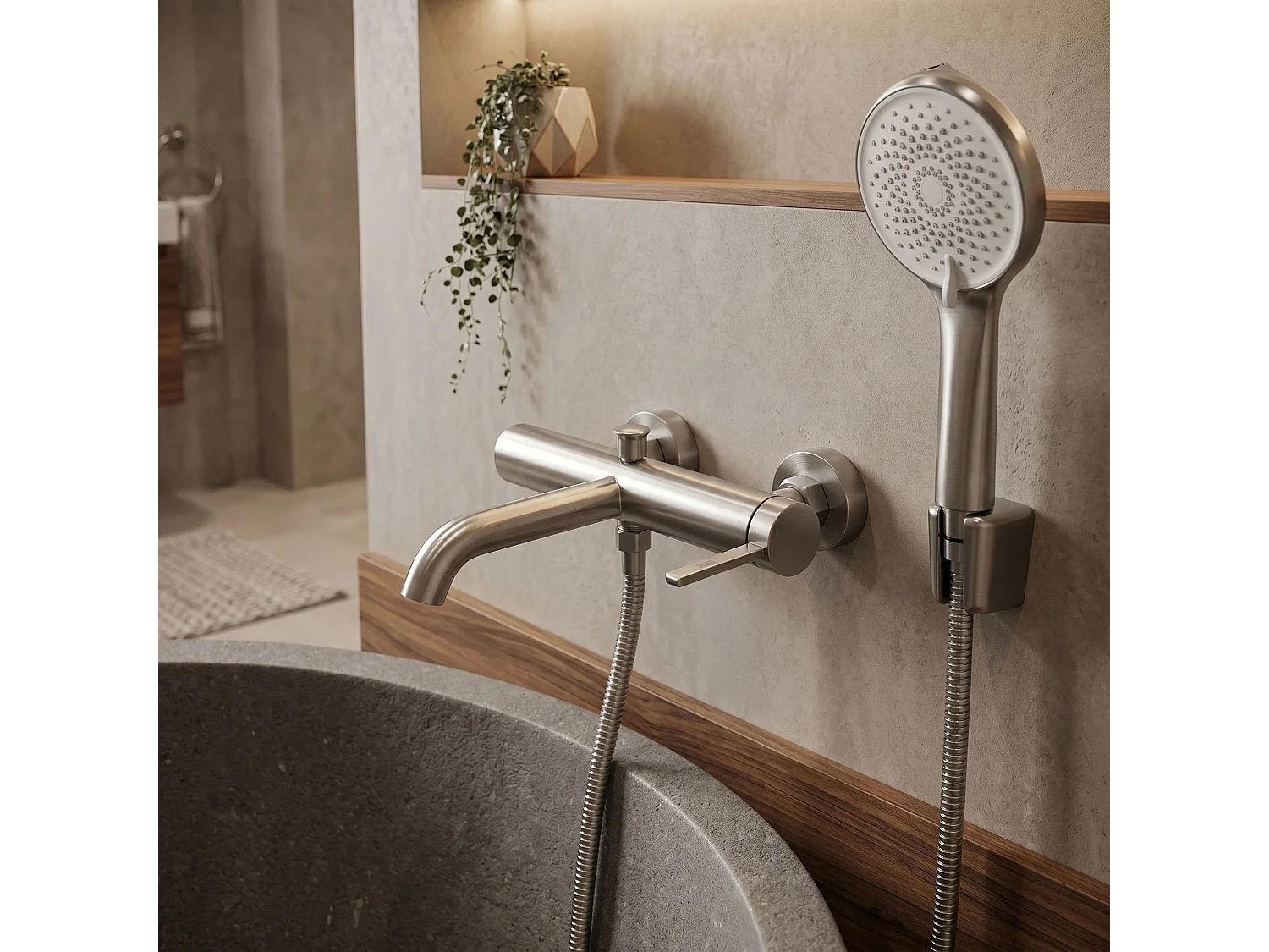Robinet De Baignoire Rea Rivo Brush Nickel
