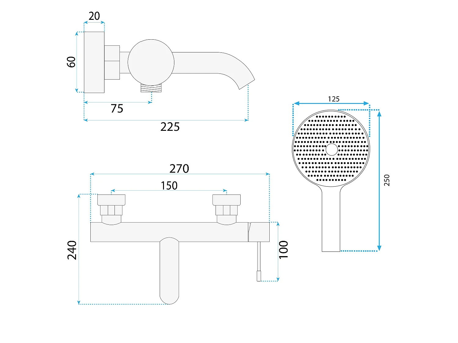 Robinet De Baignoire Rea Rivo Brush Nickel