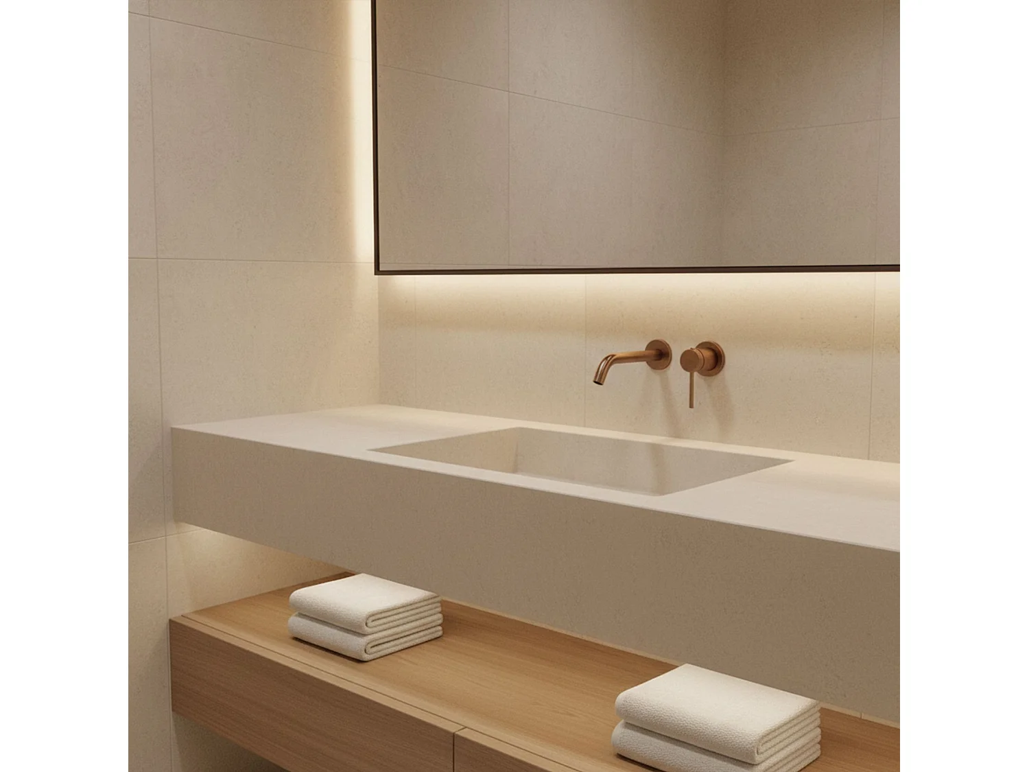 Inbouw Wastafelmengkraan Rea Clif Brushed Copper