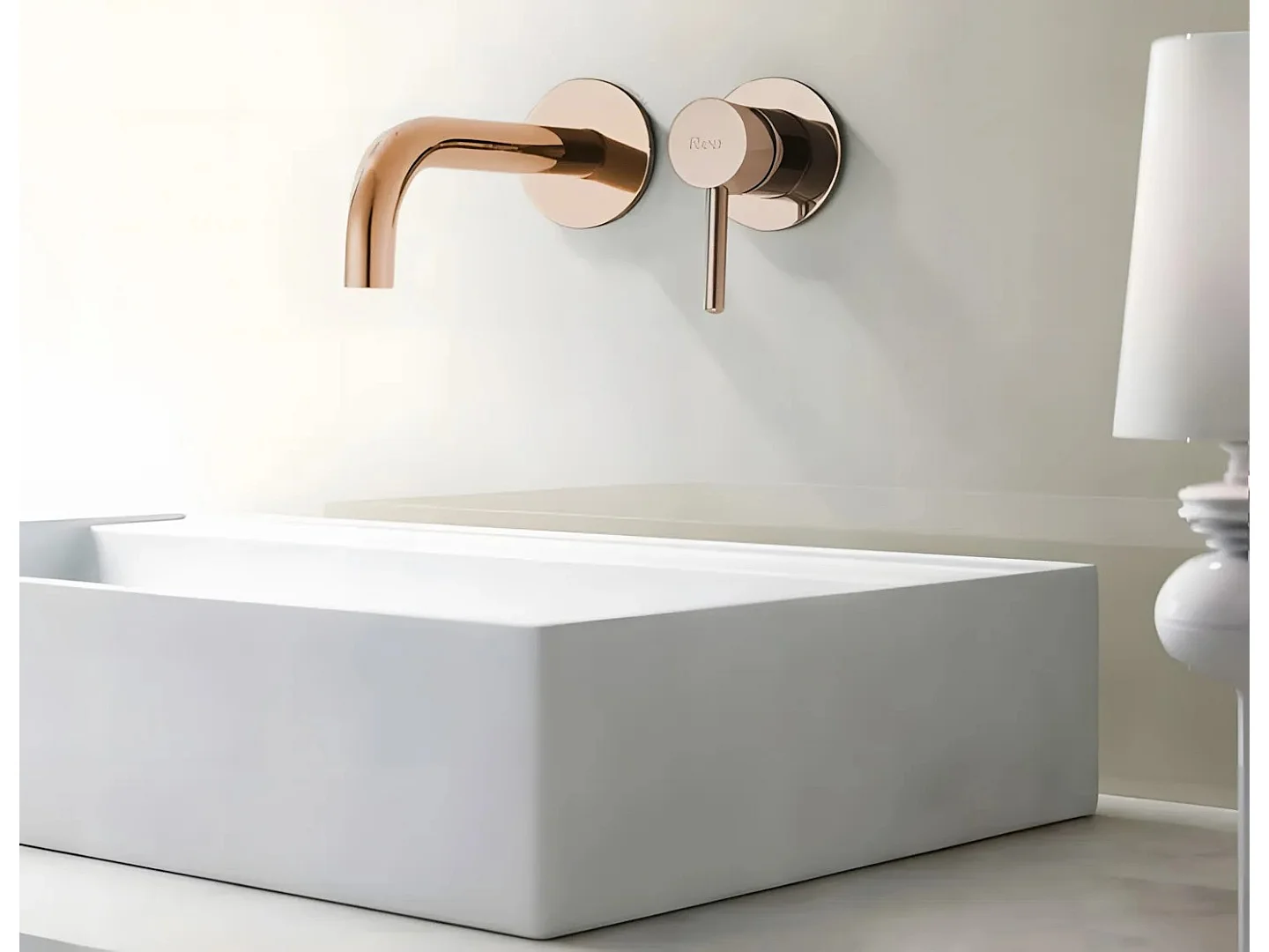 Verborgen Wastafelkraan Rea Lungo + Box Copper