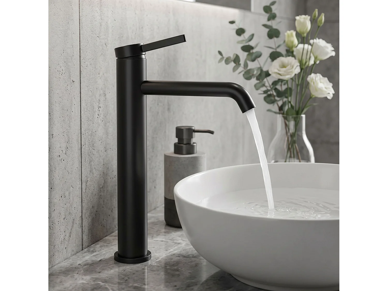 Håndvaskarmatur Rea Rivo High Black