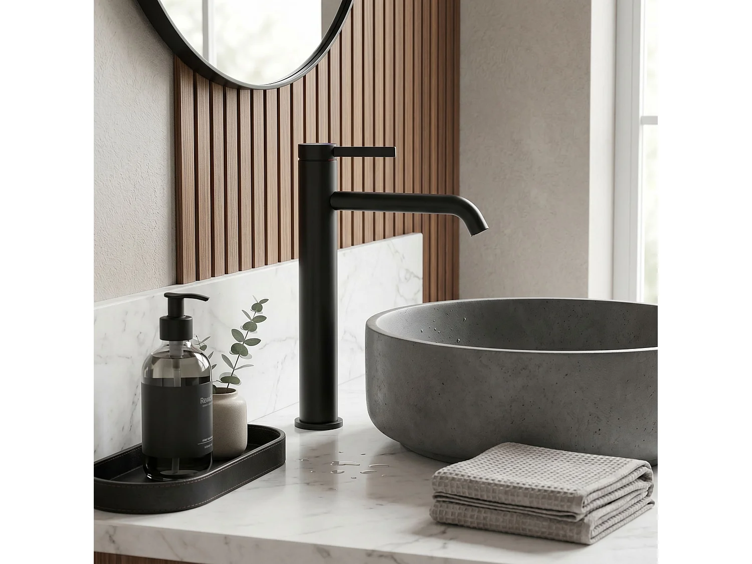 Håndvaskarmatur Rea Rivo High Black