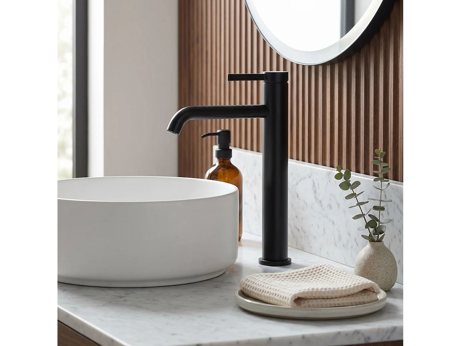 Håndvaskarmatur Rea Rivo High Black