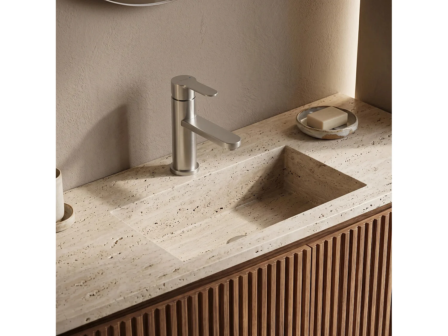 Robinet De Lavabo Rea Arcos Low Brush Nickel