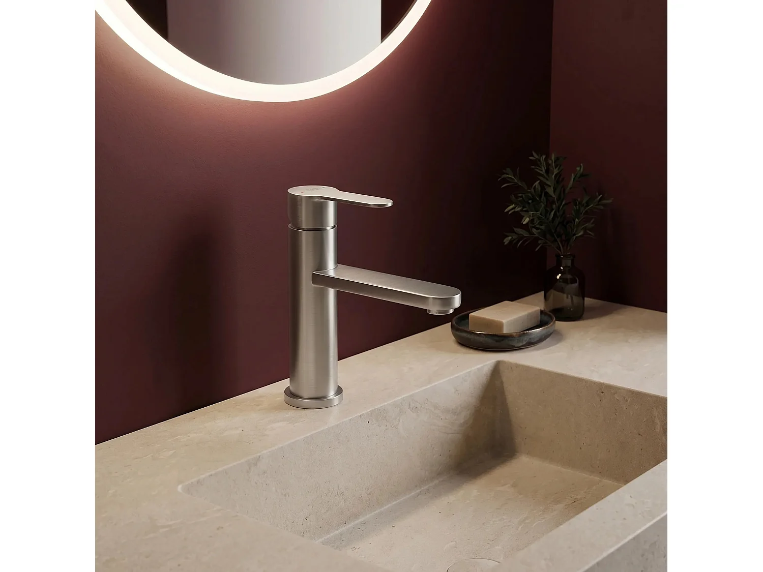 Robinet De Lavabo Rea Arcos Low Brush Nickel