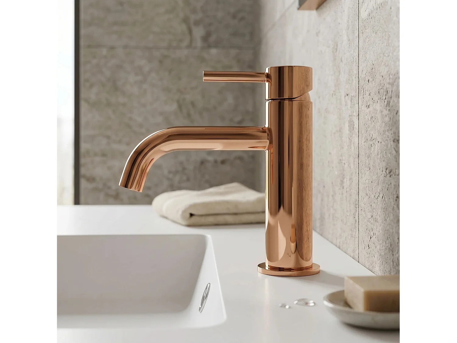 Wastafelkraan Rea Lungo Low Copper