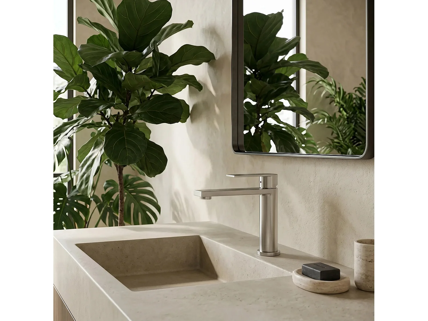 Robinet De Lavabo Rea Hunter Low Brush Nickel