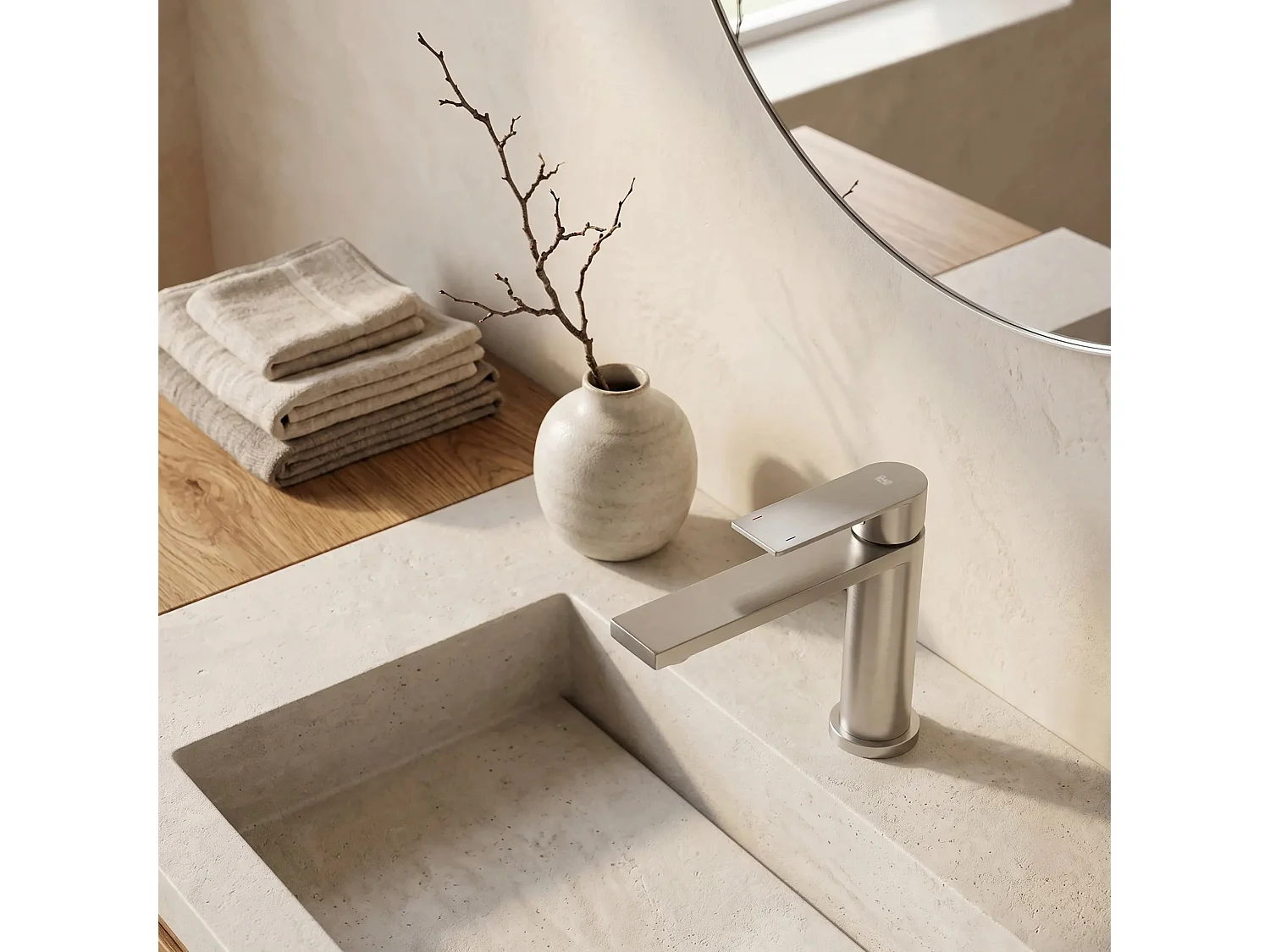 Robinet De Lavabo Rea Hunter Low Brush Nickel