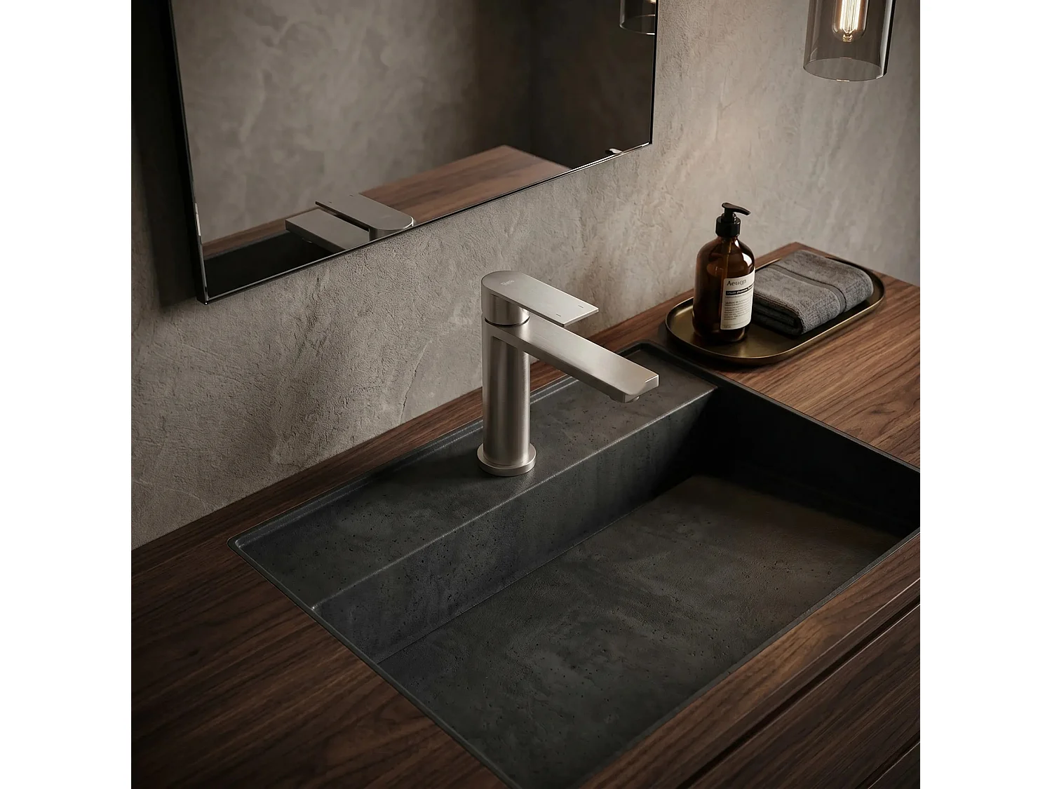 Robinet De Lavabo Rea Hunter Low Brush Nickel