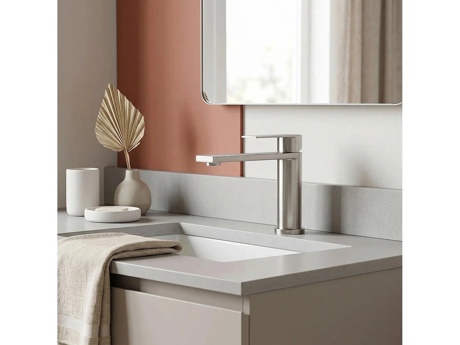 Robinet De Lavabo Rea Hunter Low Brush Nickel