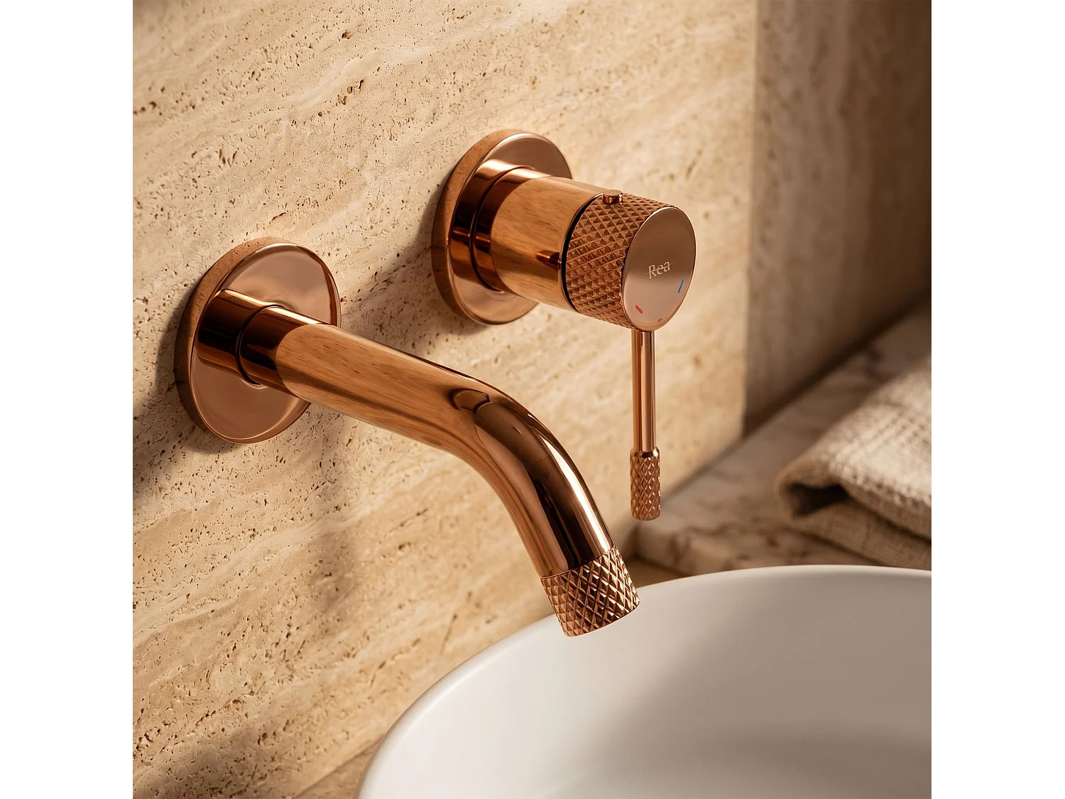 Robinet De Lavabo Encastré Rea Venti Brush Copper
