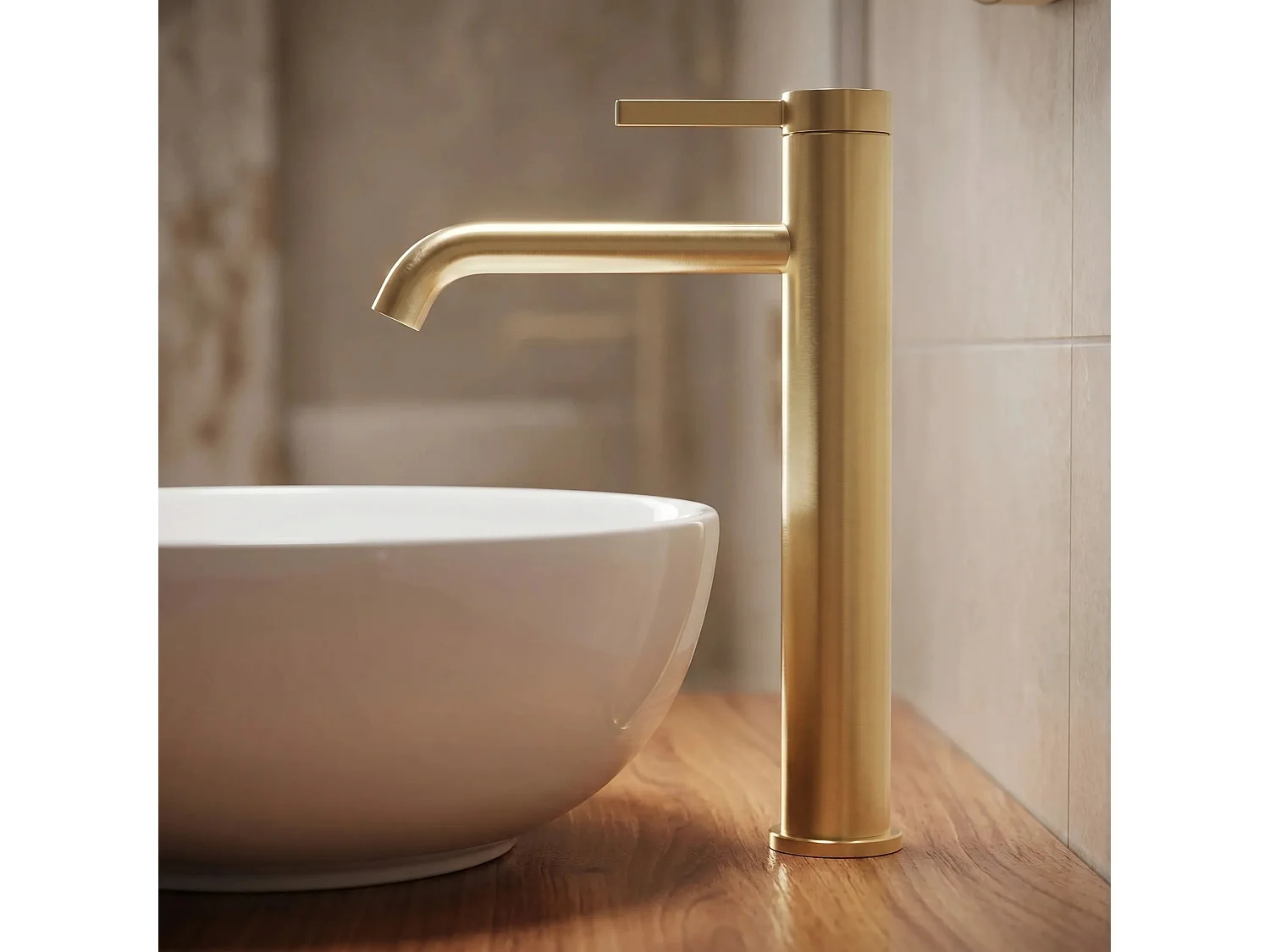 Grifo Del Lavabo Rea Rivo High Brush Gold