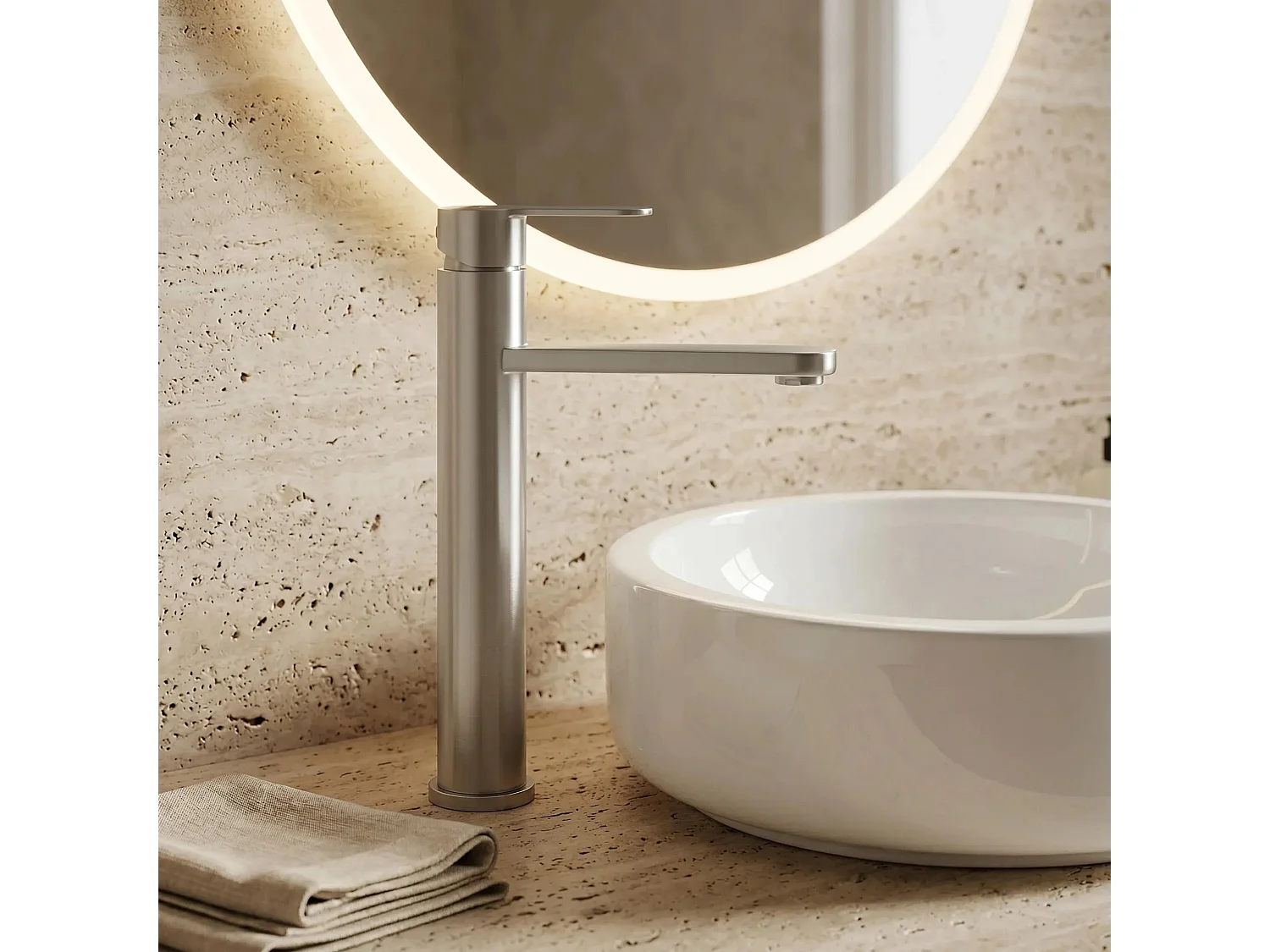 Robinet De Lavabo Rea Arcos High Brush Nickel