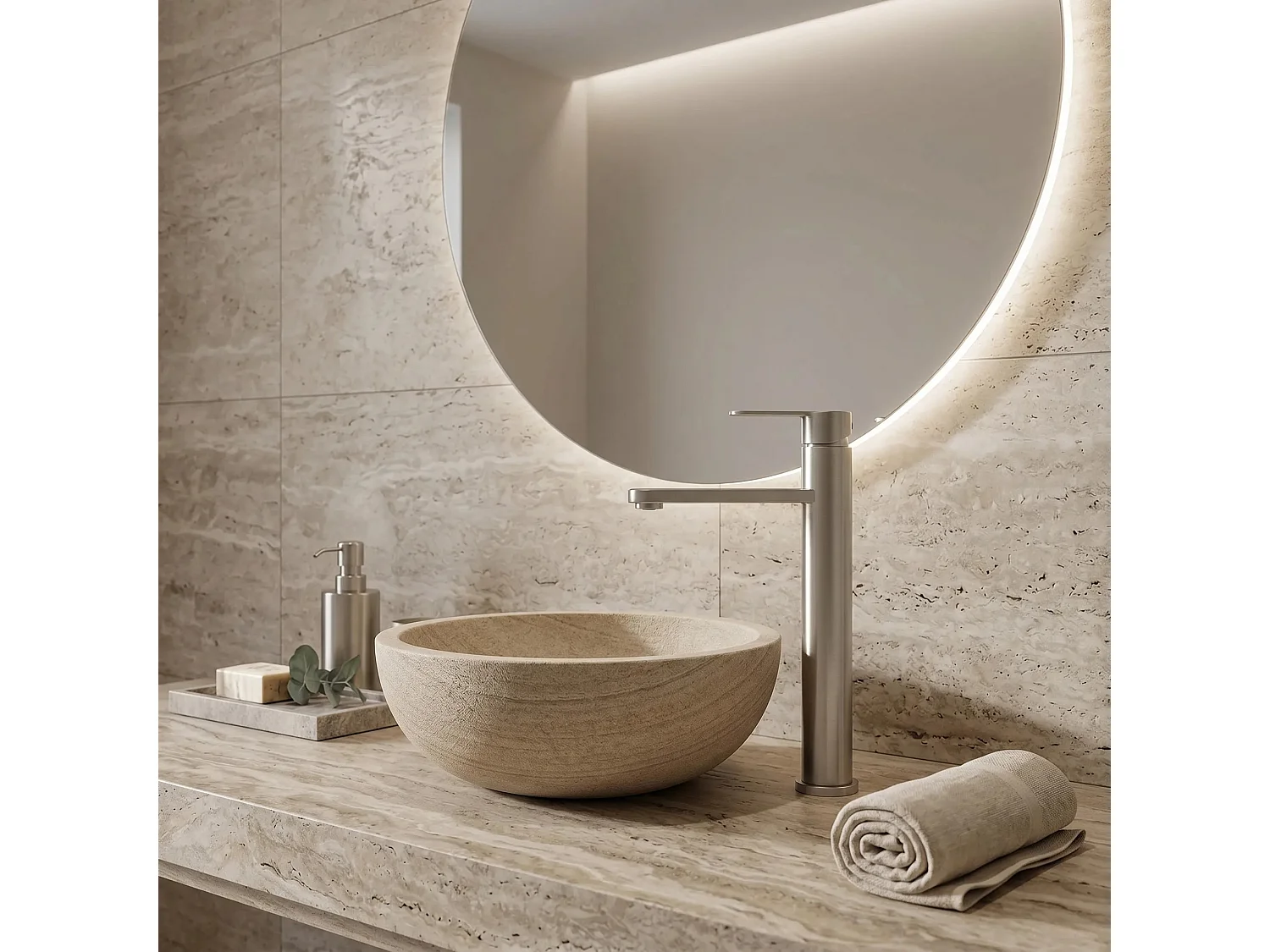 Robinet De Lavabo Rea Arcos High Brush Nickel