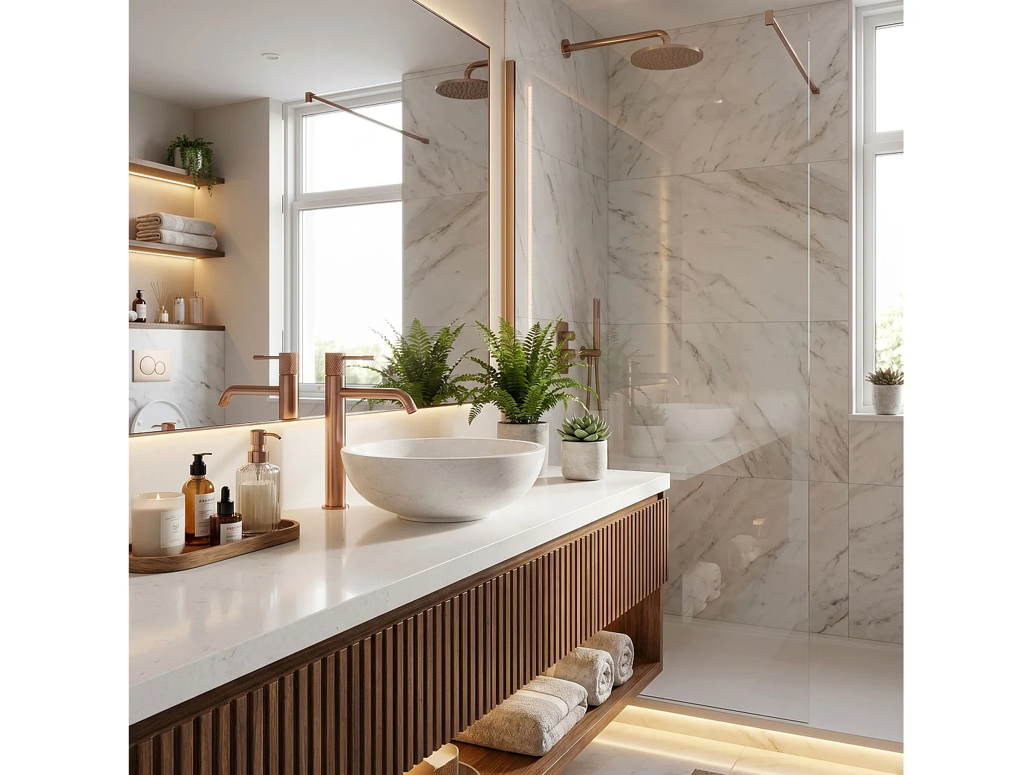 Robinet De Lavabo Rea Venti High Brush Copper