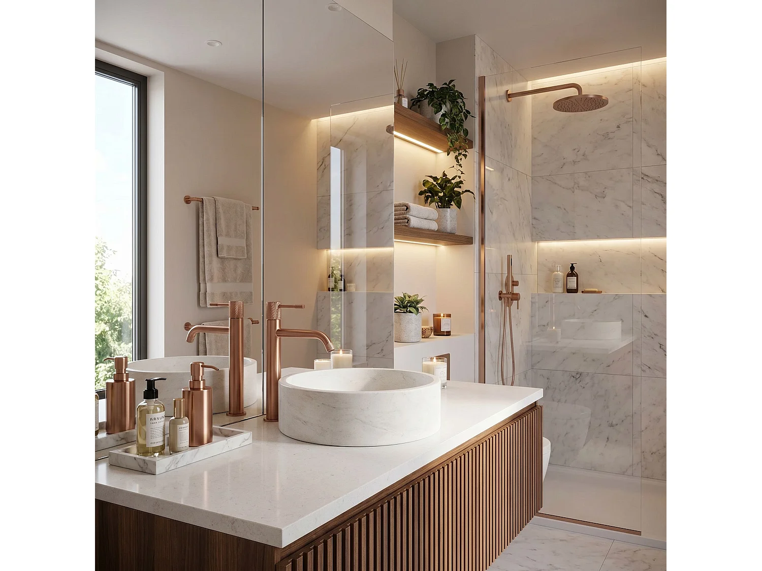 Robinet De Lavabo Rea Venti High Brush Copper