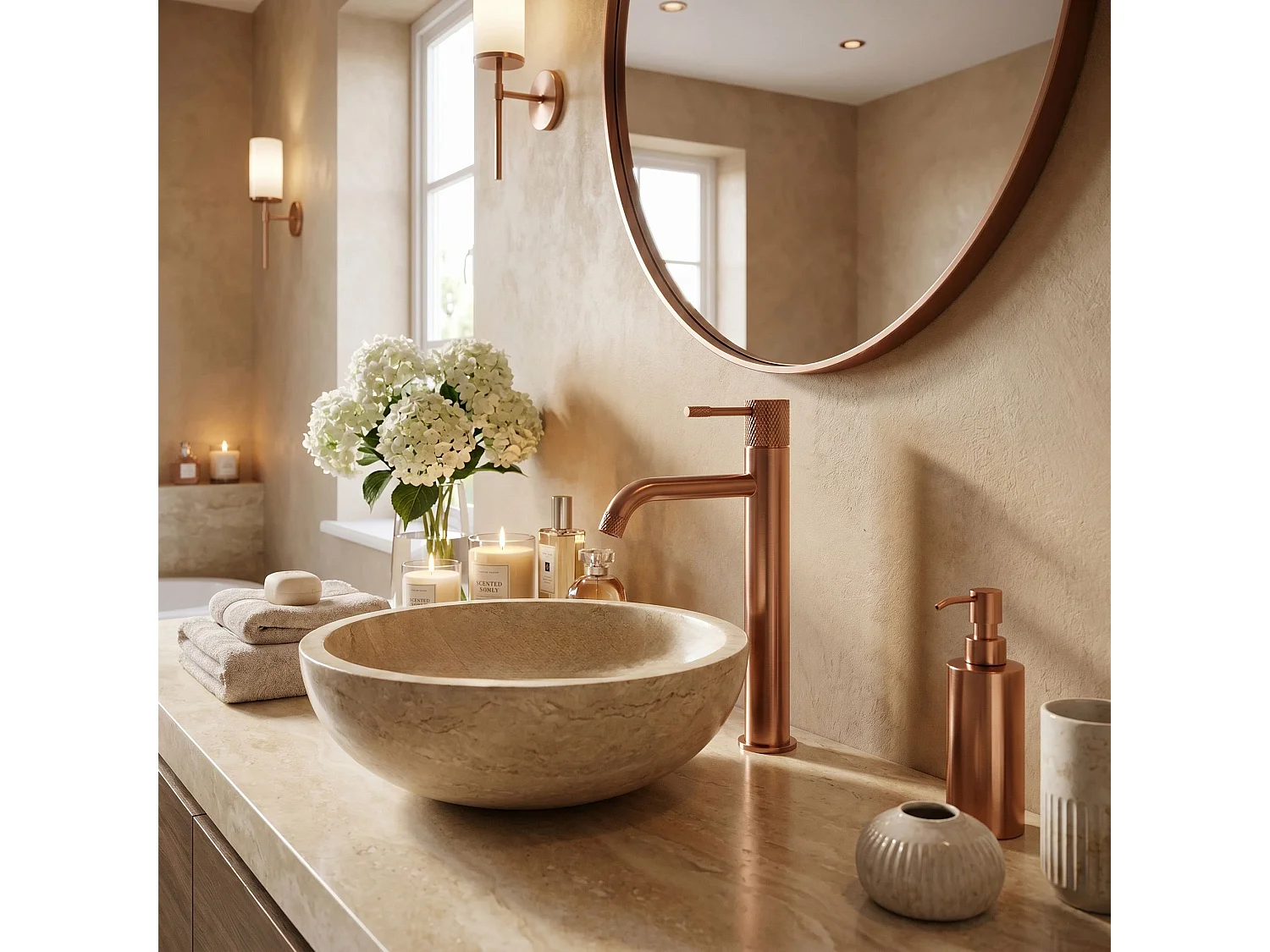 Robinet De Lavabo Rea Venti High Brush Copper