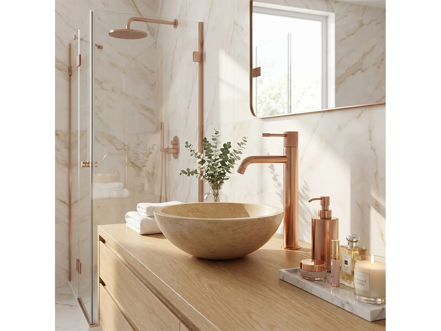 Robinet De Lavabo Rea Venti High Brush Copper