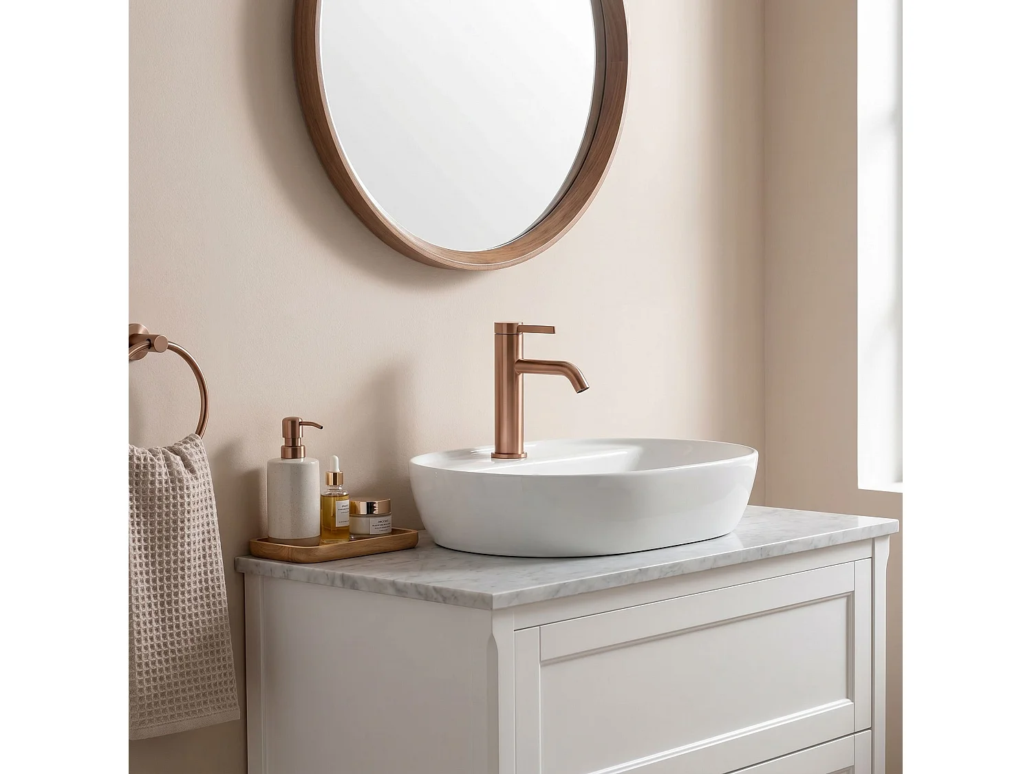 Wastafelkraan Rea Rivo Low Brush Copper
