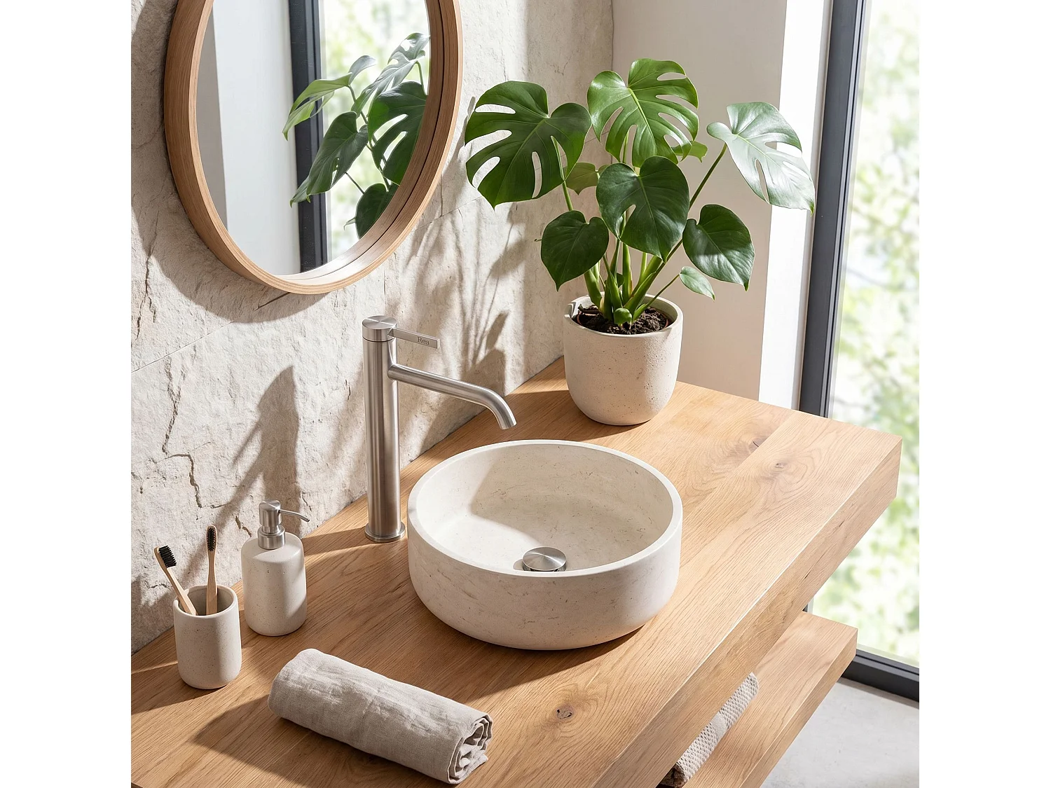 Washbasin Tap Rea Rivo High Brush Nickel