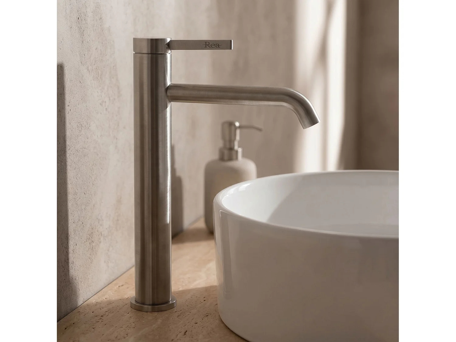 Washbasin Tap Rea Rivo High Brush Nickel