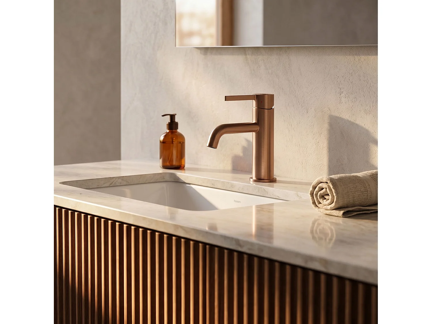 Wastafelkraan Rea Foster Low Brush Copper