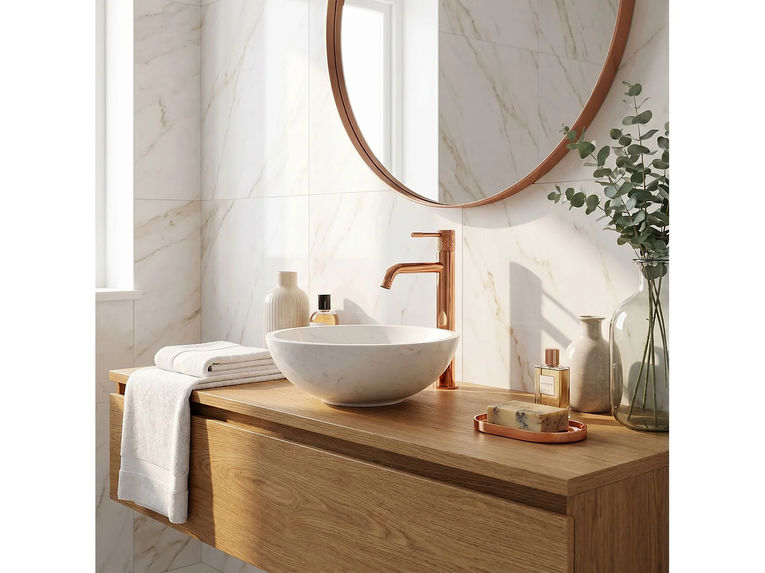 Robinet De Lavabo Rea Venti High Copper