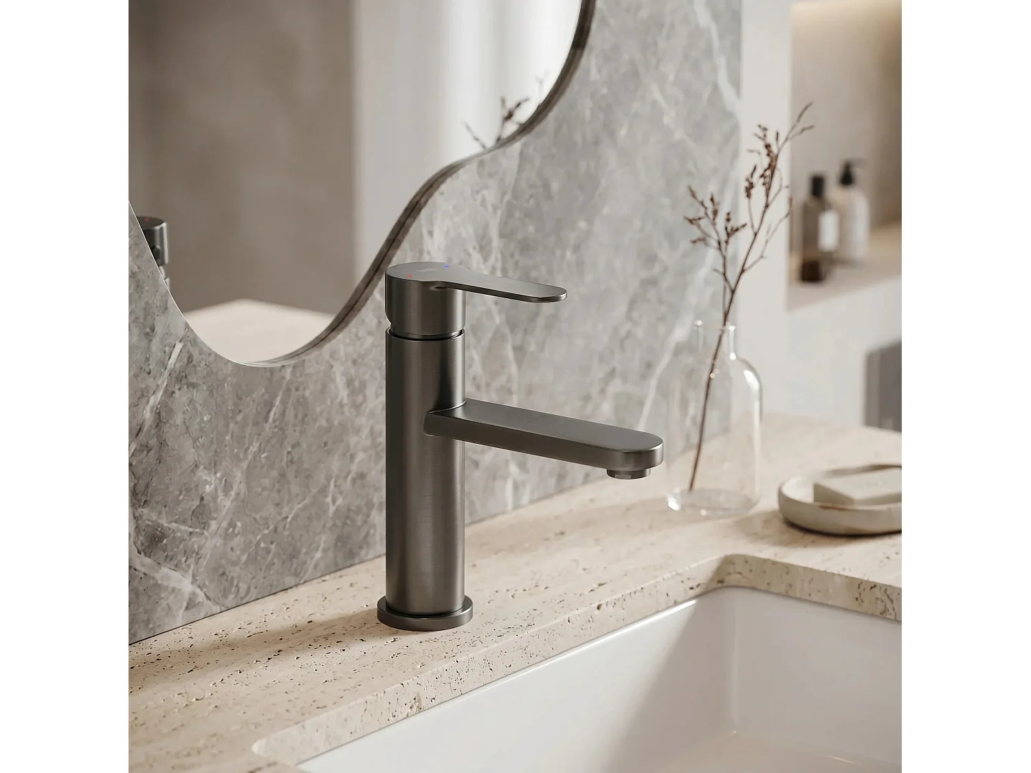 Robinet De Lavabo Rea Arcos Low Titanium